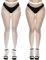 Clundoo Medias de Rejilla Mujer, 2 Pares Sexy Elástico, Cintura Alta Pantimedias para Halloween Fiesta de Carnaval Blanco