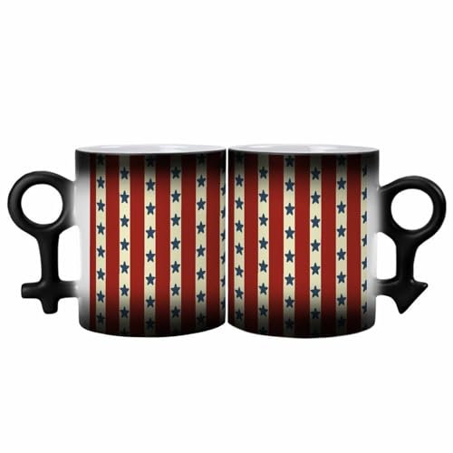 ducanll Textured Striped Grey Stars-Coffee Mug Glass Coffee Mugs Set of 2 Gifts for Boyfriend,Mens Room Decor,Tea Gifts for Tea Lovers-Gamer Gifts Valentines Day Gifts for Him