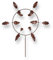 Crispe Home & Garden | Windspiel Gartenstecker Eichenlaub|Höhe 295 cm/Durchmesser Deko 120 cm| Deko Gartenstecker | Gartendekoration Metall | Hochwertig und langlebig