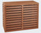 EVOLAR Evo-Cover Cache Climatiseur Exterieur - Housse Pompe a Chaleur extérieur - Ecran Unité de Climatisation en WPC Ajouré pour Jardin, Balcon, Terrasse - Medium, Teck Tropical