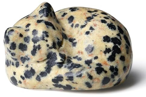 XIANNVXI Katzen Gefleckter Stein Kristalle Katzenfigur Kawaii Katze Schlafende Katze Polieren Heilstein Katzen Geburtstag Geschenk Katzenliebhaber Cute Room Schreibtisch Decor