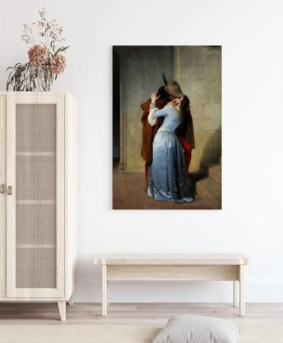 ytonghao Der Kuss, Kunstdruck auf Leinwand, Gemälde, Liebesromantik, Francesco Hayez, Bild, moderne Zimmerdekoration, 30 x 50 cm, rahmenlos