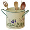 Scolaposate Portautensili da cucina for piante vintage dipinto a mano, grande contenitore for utensili in metallo for piano di lavoro, stendino for utensili in coccio con divisore rimovibile Scolapiat