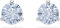 Swarovski Clous d'oreilles Solitaire, Taille ronde, Bleues, Métal rhodié