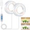 Kullsinss 9 CM Pflanzenlampe led, 5000K Vollspektrum Pflanzenlicht für Zimmerpflanzen, Decken Grow Light mit 6/12/16 Stunden, 3 Lichtmodi, 5 Stufen Dimmbar, Wachstumslampen für Pflanzen (2-Kopf)