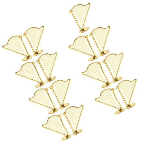 IMIKEYA 15St Imitierter Lyra- weihnachtsdekoration Miniatur-Musikornamente Miniatur-Harfenornament Weihnachtsschmuck Miniatur-Harfeninstrumentenmodell kleine Harfe Plastik Golden