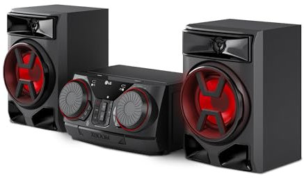 LG CK43N XBOOM, sistema audio 300 W, Bluetooth, USB, ingresso Aux, sincronizzazione TV, controllo delle feste, equalizzatore, lettore MP3, audio potente per casa e feste, nero