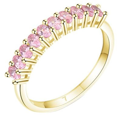 Calefee Ringe für Damen Gold 585, Hochzeit Ringe Damen Schlicht mit Erstellter Morganit Rund, Echtschmuck 14k gr. 51 (16.2)