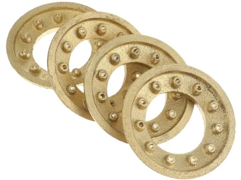 Gasbrennerverteiler aus Kupferlegierung für Gasherd | Goldfarbenes 4 Stück, Schlichtes Design, Passend für Haushalts Brenner, Leicht zu Reinigen