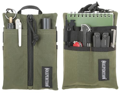 MAXPEDITION Platy Pocket Organizer, Durable EDC Tool Pouch for Men, Neck Wallet with Paracord Lanyard, Holds Flashlight, Multitool, Pen, Notebook (OD Green, 5 x 7)