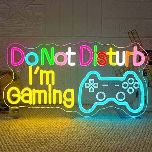 VYXIN Brief Gaming Neon Schild Game Led Schild Spiel Neon Sign Leuchtschilder Anwendbar für die Dekoration von Orten wie Spielzimmer,Jugendzimmer,Game Room,Spielbereich,Spiel Geschenk