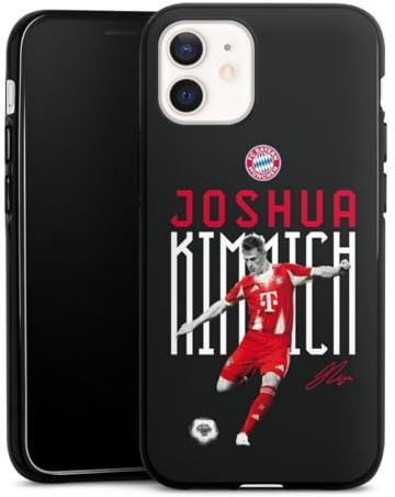 Silikon Hülle kompatibel mit Apple iPhone 12 Case schwarz Handyhülle FC Bayern München Kimmich Offizielles Lizenzprodukt