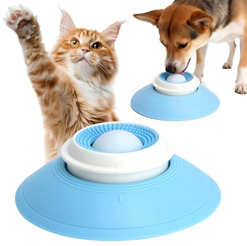 Ciotola da Leccare per Cani con Ventosa - Gioco Interattivo per Cani, Tappetino Anti-Ingozzamento con Pallina, Stimola la Salute Orale, Rallenta l'Alimentazione e Facile da Pulire