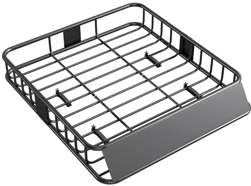 HOMCOM Cesta de Techo Baca Coche para SUVs 110,5x99,5x18,5 cm Negro