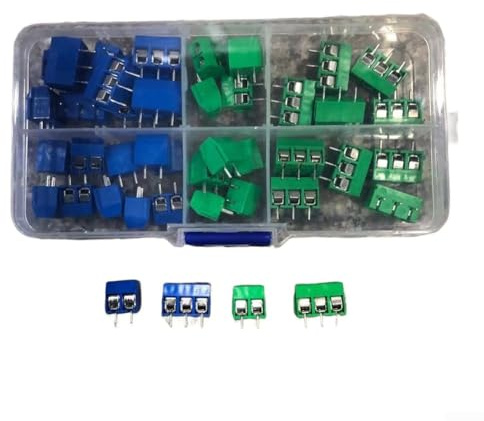 KF301 Morsettiera a vite per montaggio su PCB, 40 pezzi (20 × 2P + 20 × 3P), passo 2,54 mm, connessione a morsetto, per/espansione Pi GPIO