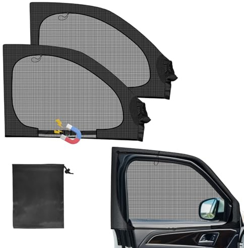 Moskitonetz Magnetische für VW T4 T5 T6 Seitenfenster,Fliegengitter Camping | 2 Stück Moskitonetz Insektenschutznetz für Vordertüren Autofenster Sonnenschutz Fenster nutzbar, Insekten für Camping Zubehör