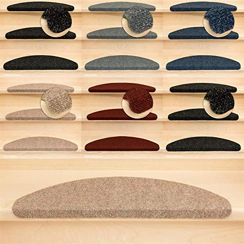 Kettelservice-Metzker Stufenmatten Treppen-Teppich Ramon® MW Halbrund Beige/Braun 15er SparSet