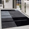 HomebyHome Teppich Wohnzimmer 120x170 cm Grau Kariert Konturschnitt Design - Schlafzimmer Teppich Kurzflor Extra Weich Pflegeleicht Teppiche für Küche Esszimmer Jugendzimmer - Carpet Living Room