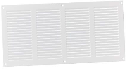 400x200mm Rejilla de Ventilación con Mosquitera - Rejillas de Aireación Metálicas - Acero, Blanco