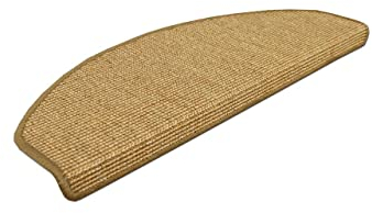 Natur Sisal Stufenmatten Honig (halbrund) einzeln oder im 15er Set in 2 Größen, Größe/Menge:18x56 cm = 15 Stck.