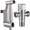 Tecmolog Ducha Bidet Acero Inoxidable, Grifo Portatil para WC Kit Ducha de Lavabo, con Soporte, Adaptador y Manguera WC 1.2m, WS024F2