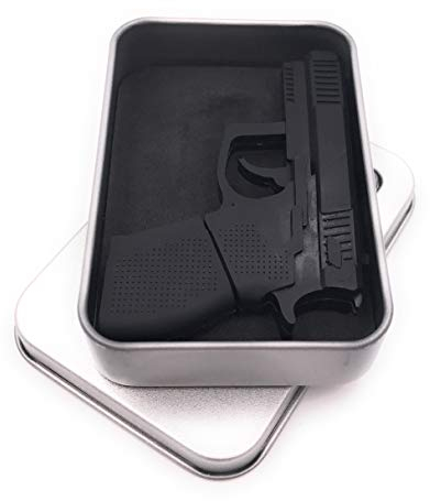 Onwomania Pistole in Schwarz Gun PVC USB Stick in Alu Geschenkbox 32 GB USB 2.0