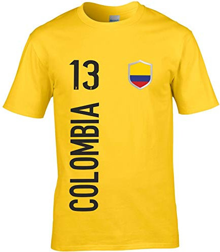 FanShirts4u Herren Fan-Shirt Jersey Trikot - KOLUMBIEN/Colombia - T-Shirt inkl. Druck Wunschname & Nummer WM (XL, Colombia/gelb)