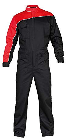 BrolloGroup Tuta da Pilota Meccanico Monza Personalizzabile con Nome e Loghi Tute Pubblicitarie PS 40319 (rosso/nero, M)