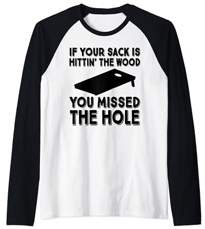 Cornhole Sack Quote Tailgate Party Football BBQ Geschenk Raglan
