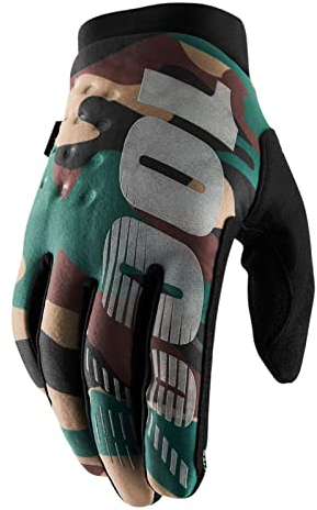 100% GUANTES Unisex-Erwachsene Brisker Gloves Camo/Black-XL Handschuhe, Tarnfarbe/Schwarz (Mehrfarbig)