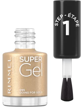 Rimmel London Super Gel Nail Polish, 95 Going For Gold, 12ml