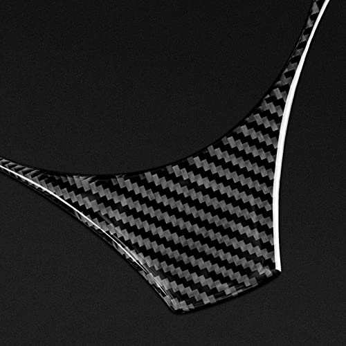 KUNGKIC Kohlefaser Auto-Lenkradtasten-Abdeckung Aufkleber Innenraum Dekorativ Compatible with BMW 1 Serie E81 E82 E87 E88 2008-2013 Zubehör (Tippe A-Schwarz)