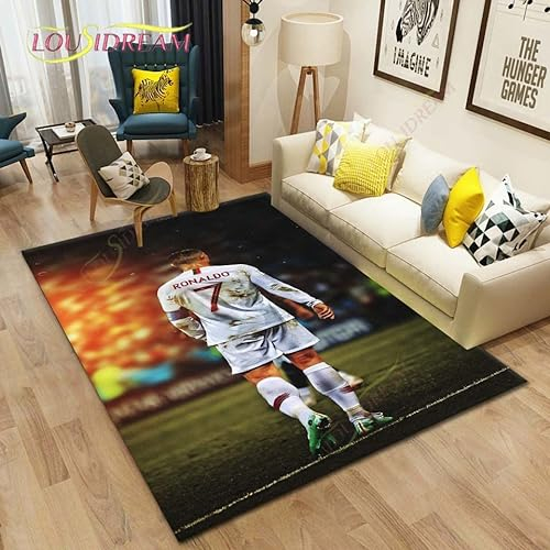 YZGAH Ronaldo-Teppich-Druck, Weich, Schlafzimmer, Wohnzimmer, Dekor, Kinderspielbereich, Matte, Küche, Badezimmer, Fußmatte, Heimdekoration, H2021, 80 X 120 cm