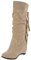 Stivaletti con Tacco Nuovi Stivali da Donna con Nappe in Autunno e Inverno Stivali Medi con Altezza Interna smerigliata con Tacco Inclinato