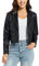 Fahsyee Kunstlederjacke für Damen - Kurze Schwarze Motorradjacke, Kastenjacke, Moto Biker Blazer, Schlankes Größen Casual Soft Jackets Fashion M
