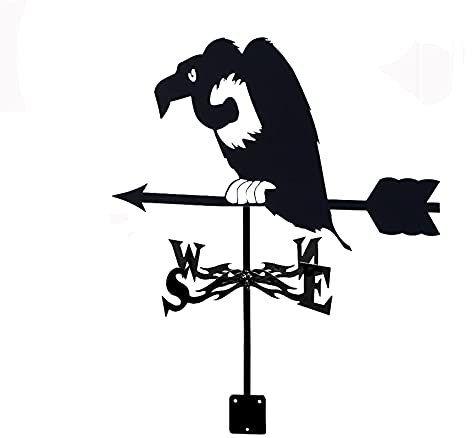 Wetterfahne Wildschwein Kolibri und Blume Windrichtungsanzeige Wetterfahne Edelstahl Wetterhahn mit Anti-Rost-Beschichtung Gartenstecker Kunst Dekor (Geier)