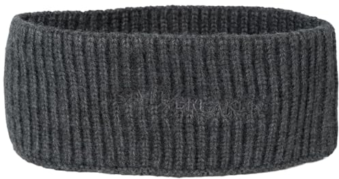 styleBREAKER Damen Strick Stirnband mit Rippenmuster, styleBREAKER Logo Stick, warmes Winter Haarband, Headband 04026068, Farbe:Dunkelgrau meliert