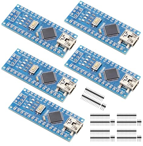 APKLVSR 5PCS Nano V3 Module with Mega328 CH340 Chip 5V 16M Compatible with Arduino (Mini Port)