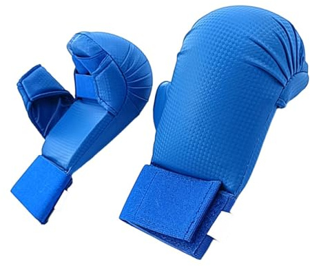 JISADER Guanti da Karate Guanti da Kickboxing, Guanti Portatili Leggeri per Arti Marziali, Guanti da Boxe, Guanti MMA per Sacco da Boxe, Blu XS
