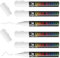 WISYOK 6pcs Kreidestifte, kreidemarker weiss, Whiteboard Marker Weiß, Weißwandstifte, Flipchart Stifte, Whiteboard Stifte, Kreidestifte für Tafel Abwaschbar - Wendespitze 6mm