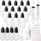 FINEASY 25 Stück Tropfflasche,Liquid Flaschen 50ml Dropper Bottle Quetschflaschen Plastikflaschen mit Kindersicherung Deckel Gratis Trichter Etiketten Plastikspritze Messbecher Transfer Pipette