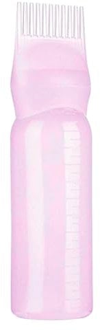 Haaröl-Applikatorflasche, Wurzelkamm-Applikatorflasche, 6 Unzen Rosa Haarfärbepinsel-Flasche, Haarfärbepinsel, Haaröl-Flasche, Färbeshampoo Flasche Öl Kamm Haar Werkzeuge Applikator Pinsel Flaschen