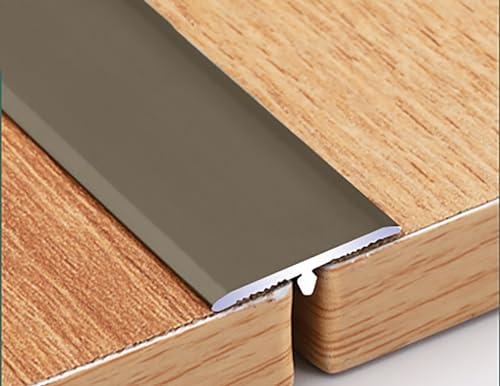 Bande de transition pour plancher de porte (2,7mx2cm) Bande de transition de bord et de sol en forme de T en aluminium, utilisée pour connecter le seuil et la bande de séparation plate des carreaux co
