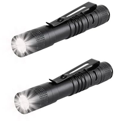 LIAISIMI Mini-Taschenlampe mit Stift-Clip tragbare Taschenlampe schlank batteriebetrieben superhelle Taschenlampe kleine Beleuchtung Arbeit Lichter (2, 9cm)