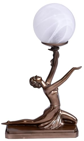 Tischleuchte (ohne Leuchtmittel) Art Deco Tänzerin Lampe Kugelschirm Tischlampe Antik Stil is271 Palazzo Exklusiv