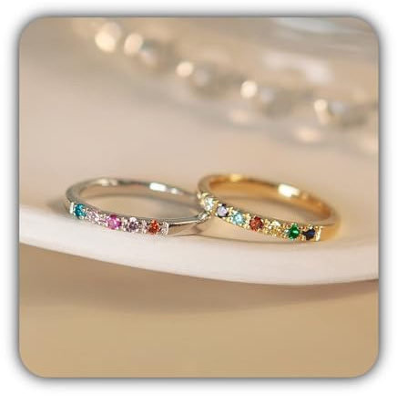 Ringe für Frauen - Birthstone Ring Gold - Dainty Birthstone Ring - Family Birthstone Mothers Ring - Personalisierte Muttertagsgeschenke
