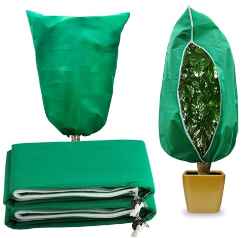 2 x Pflanzenschutz Winterschutz für Pflanzen Kübelpflanzensack, Pflanzenschutzsack, Pflanzenschutzhaube, Frostschutz Winterschutz Topfpflanztasche für Draußen Pflanzenabdeckung Schutzhülle 80x120cm