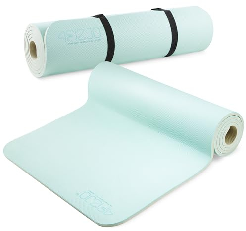 4FIZJO Fitnessmatte mit Tragegurt, Abmessungen 180x60cm, TPE-Kautschuk, Rutschfest, Komfort, In & Outdor, Pilatesmatte, Yoga Matte, Sportmatte, Gymnastikmatte, Trainingsmatte