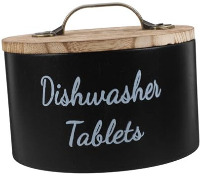 MAGICLULU Wooden Laundry Pod Holder with Airtight Lid Rustic Storage Box for Laundry Room Organization Versatile Container for Dishwasher and Kitchen Items