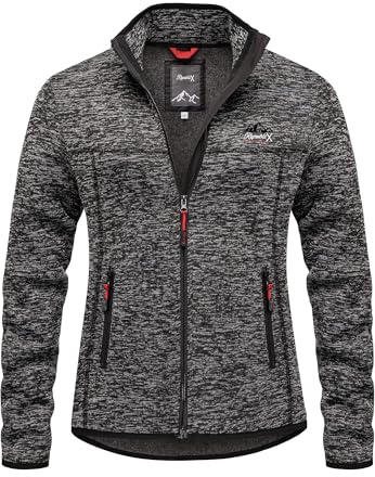 REPUBLIX Damen Fleecejacke Strickfleece Sweatjacke Pullover Hoodie RD-028